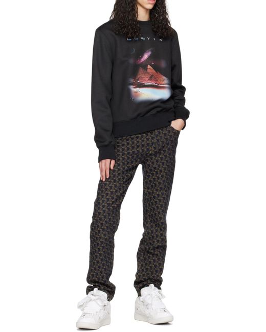 Lanvin Black Logo-Print Detail Sweatshirt for men
