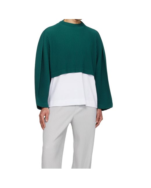 Homme Plissé Issey Miyake Green Pleated Top for men