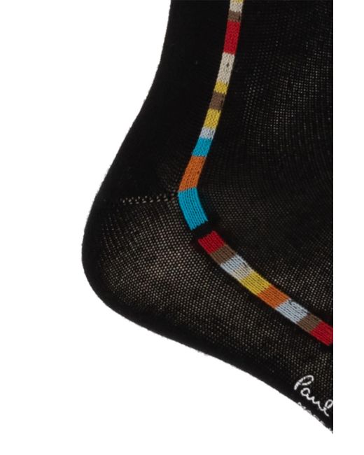 Paul Smith Black Pack Of Three Stripe Detailed Socks for men