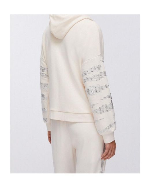 Liu Jo Natural Studded Zip-Up Hoodie