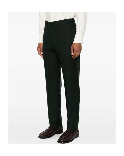 Tagliatore Black Casual Pants With Belt Loops for men