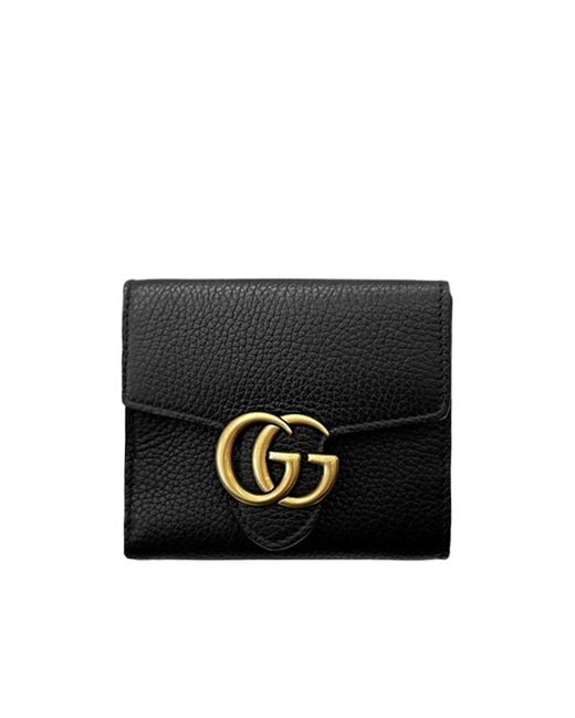 Gucci Black Marmont Cellarius Leather Bifold Wallet