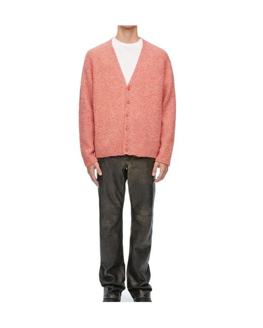 Loewe Pink V-Neck Buttoned Cardigan for men