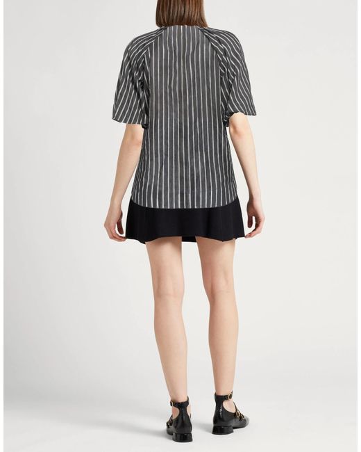 Brunello Cucinelli Gray Striped Metallic Shirt
