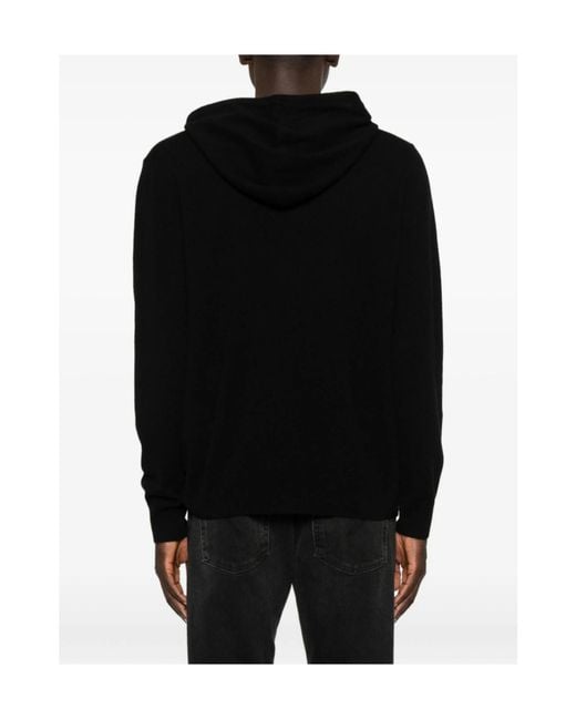 7 For All Mankind Black Drop-Shoulder Hoodie for men