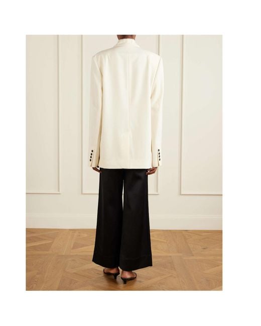 Totême White Fringed-Trim Blazer