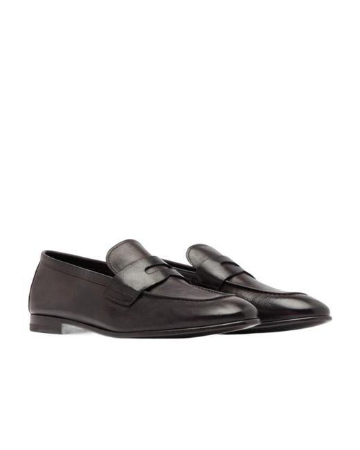 Scarosso Black Gregory Almond Toe Loafers for men