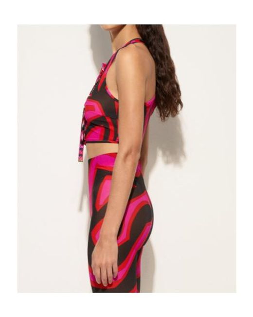 Emilio Pucci Pink Pucci Marmo Mesh Racerback Crop Top