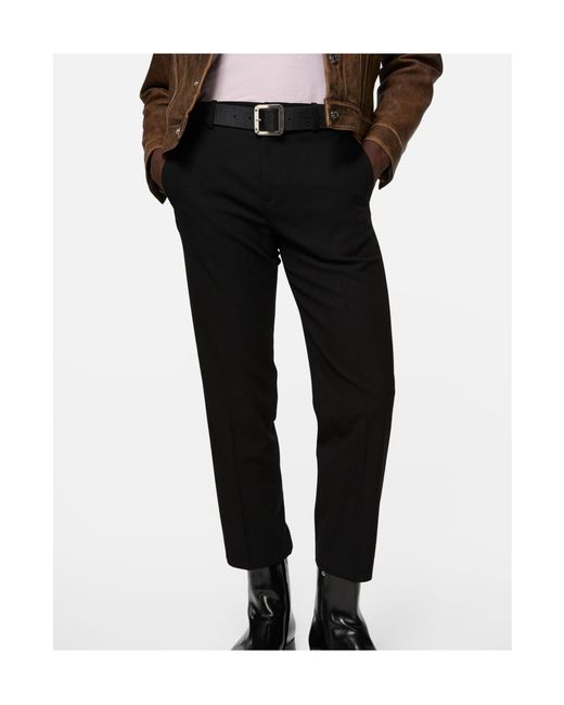 Acne Black Pressed-Crease Tailored Trousers for men