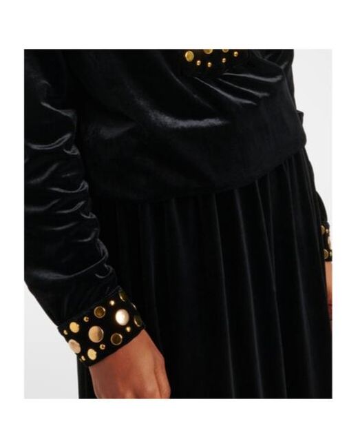 Dodo Bar Or Black Arol Studded Velvet Maxi Dress