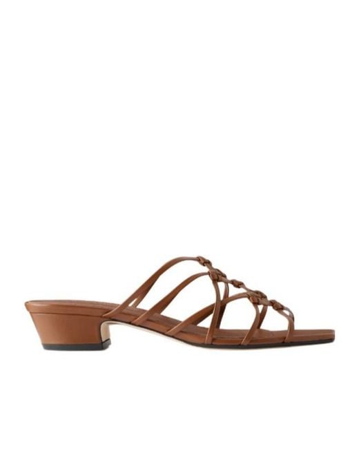 Aeyde Brown Woven Leather Sandals