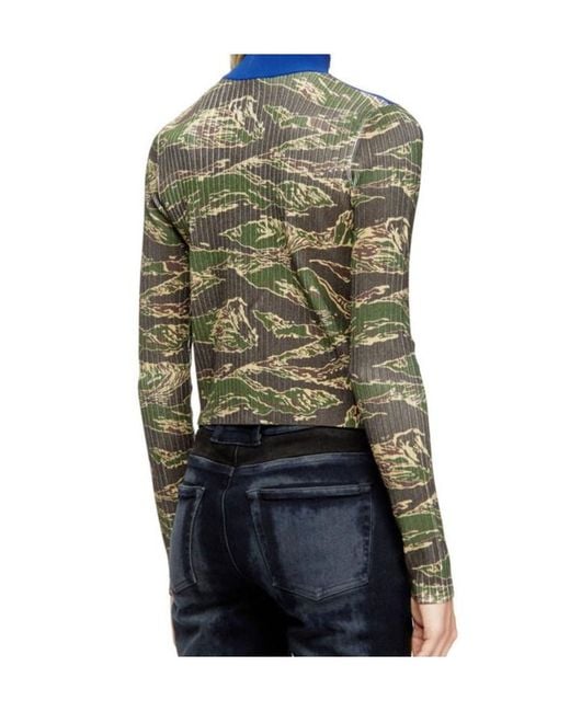 DIESEL Blue Tiger-Print Ribbed Sweater
