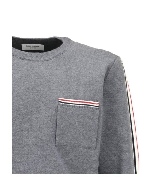 Thom Browne Gray Round-Neck Sweater for men