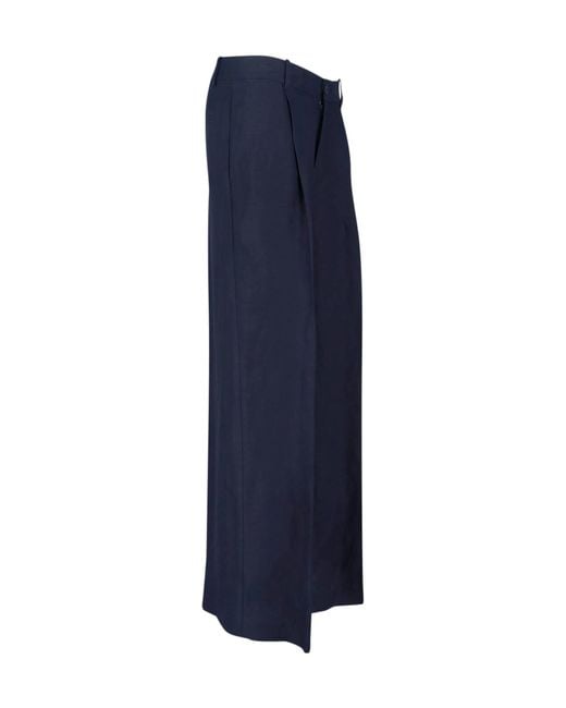 Ralph Lauren Blue Linen-Viscose Blend Trousers