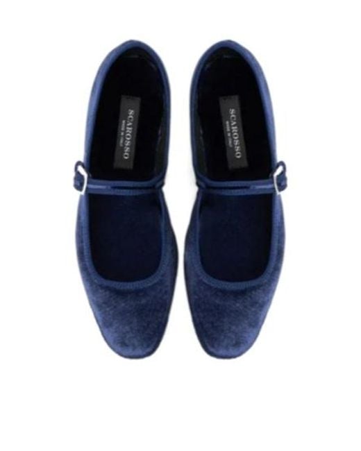 Scarosso Blue Petra Velvet Slippers