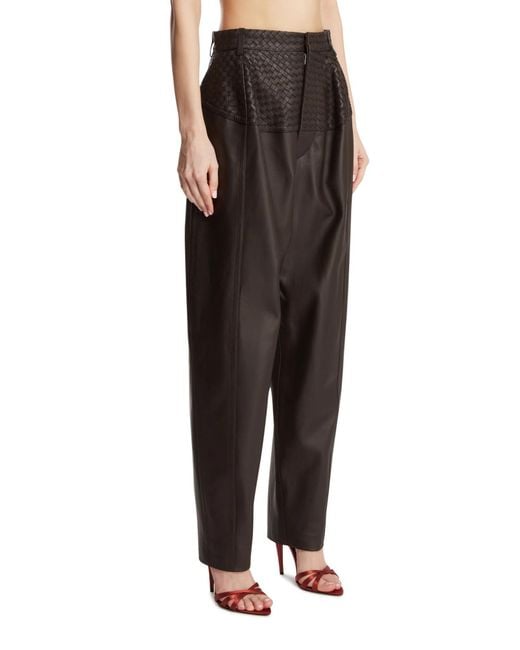 Bottega Veneta Black Leather Pants