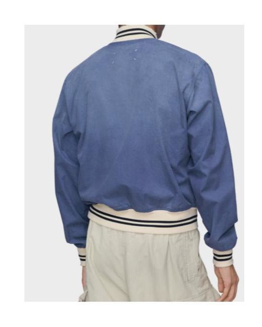 Maison Margiela Blue Denim Varsity Caban Jacket for men