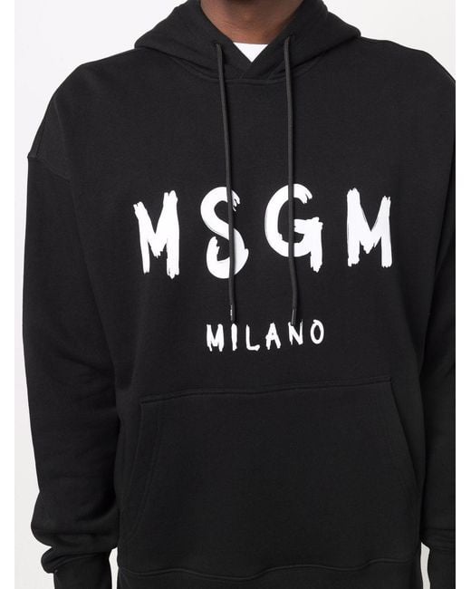 MSGM Black Logo Print Sweatshirt for men