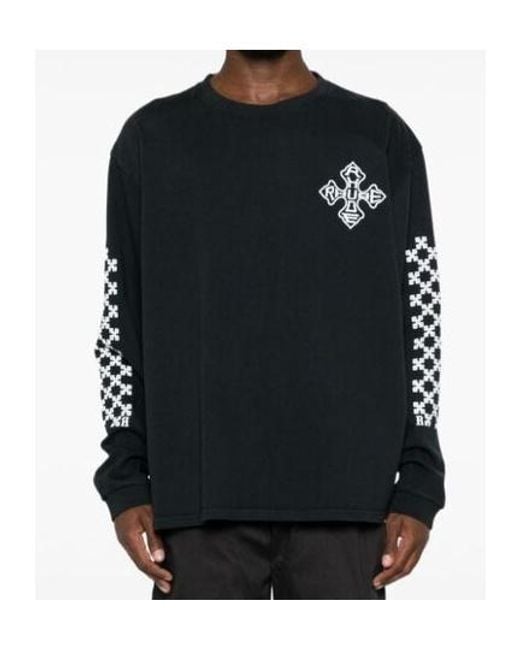 Rhude Black Long-Sleeved T-Shirt for men