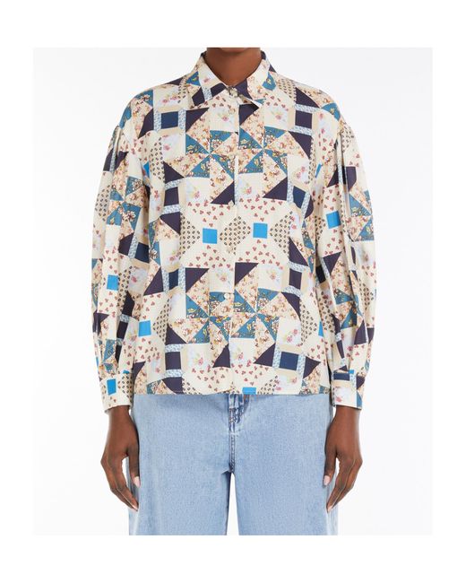 Weekend by Maxmara Multicolor Cotton Satin Patchwork Shirt