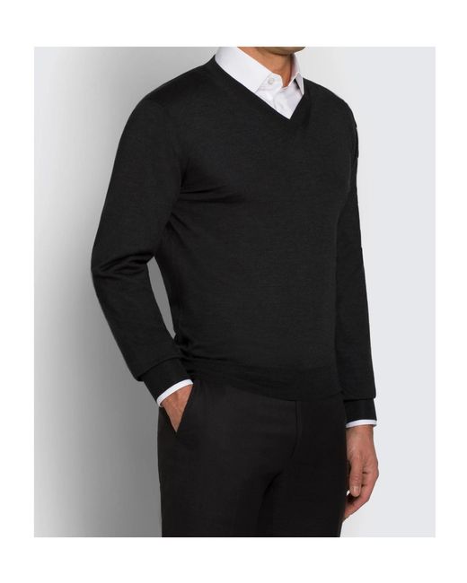Brioni Black V-Neck Sweater for men