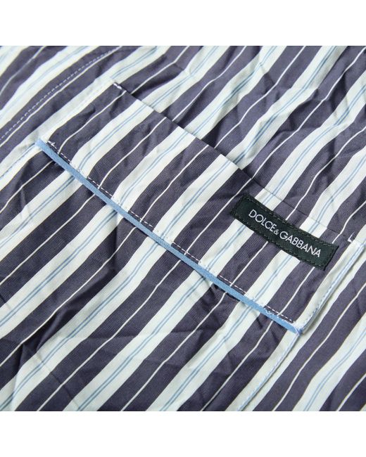 Dolce & Gabbana Blue Minimal Pattern Shirt for men