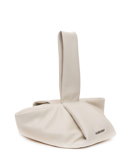 Ambush White Twist Knot-Detail Tote