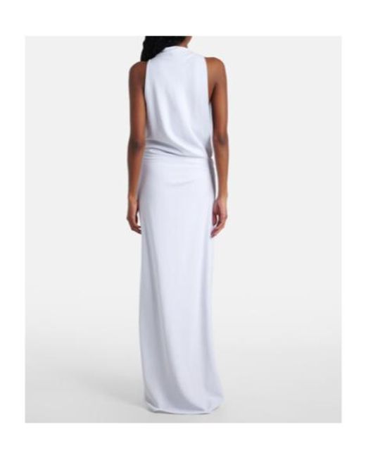 Proenza Schouler White Devyn Crepe Draped Maxi Dress
