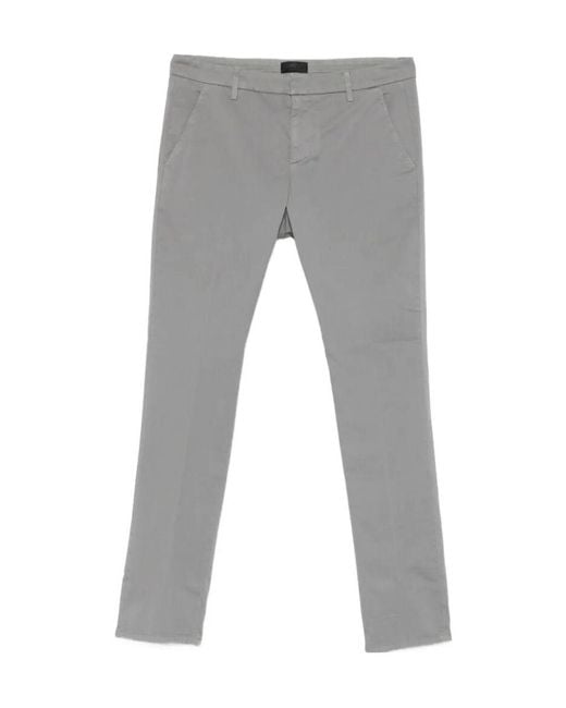 Dondup Gray Gaubert Turn-Up Hem Pants for men
