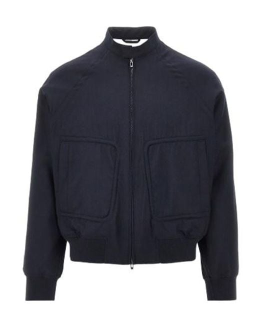 Emporio Armani Blue Long-Sleeved Zip-Up Jacket for men