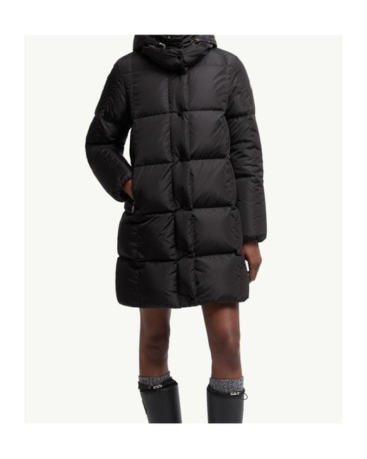 Moncler Black Logo Patch Quilted Hooded Jacket