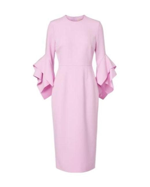 Roksanda Pink Ruffled Midi Dress