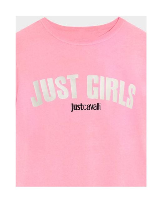 Just Cavalli Pink Just Girls Logo T-Shirt