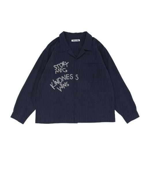 STORY mfg. Blue Greetings Shirt Ls