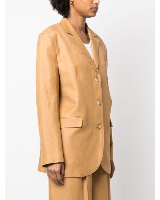Loulou de Saison Natural Single-Breasted Long-Sleeved Blazer