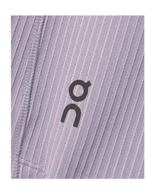 On Shoes Purple Ribbed Recycled Stretch Mini Dress