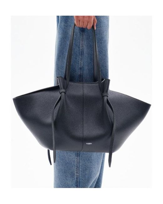 Yuzefi Black Mochi Pebble-Grained Shoulder Bag