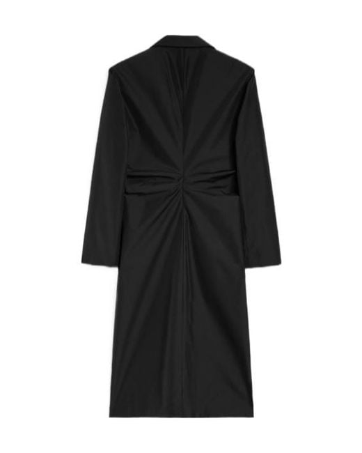Jil Sander Black Technical Faille Coat
