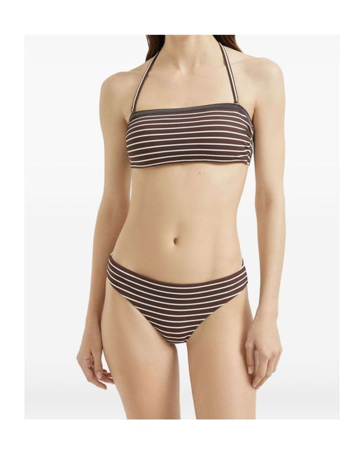 Brunello Cucinelli Metallic Monili-Detail Bikini Top