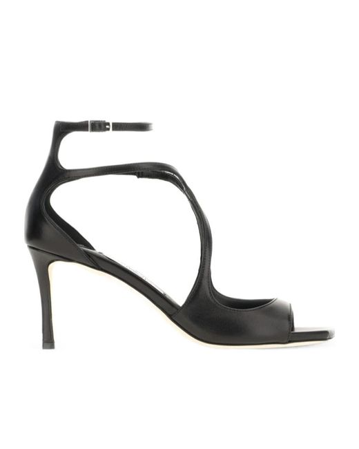 Jimmy Choo Black Azia Leather Sandals