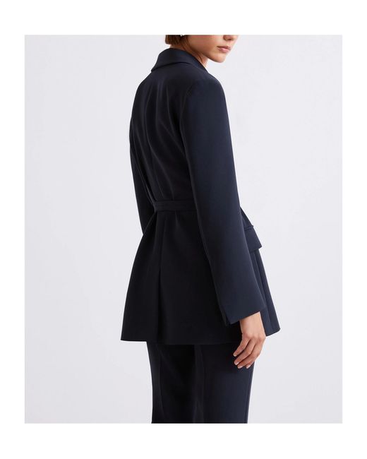 Marella Blue Belted Cady Jacket