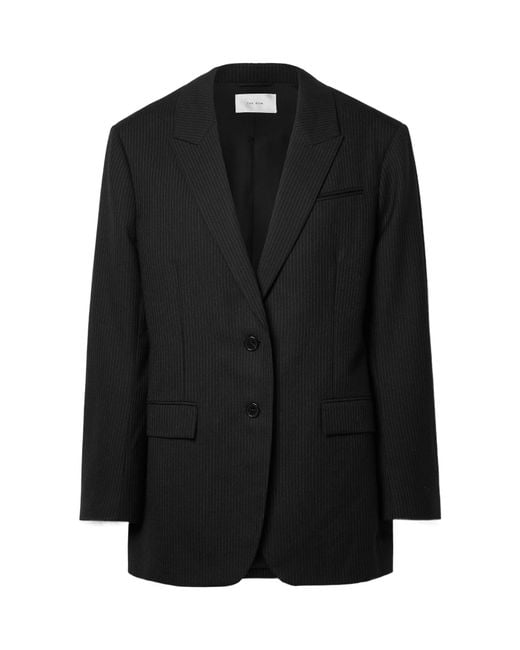 The Row Black Lapel Long-Sleeved Suit Coat