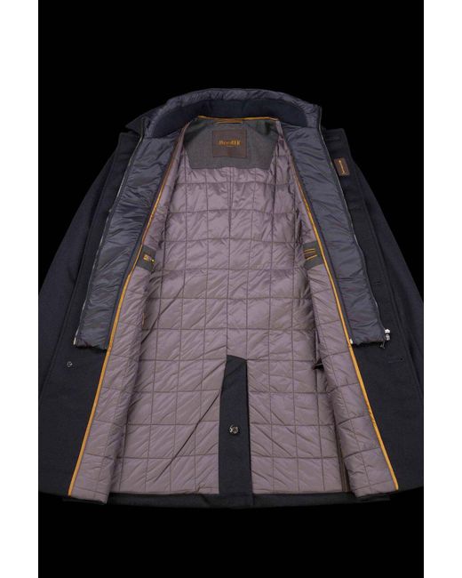 Moorer Black Layered Single-Breasted Wool Coat for men