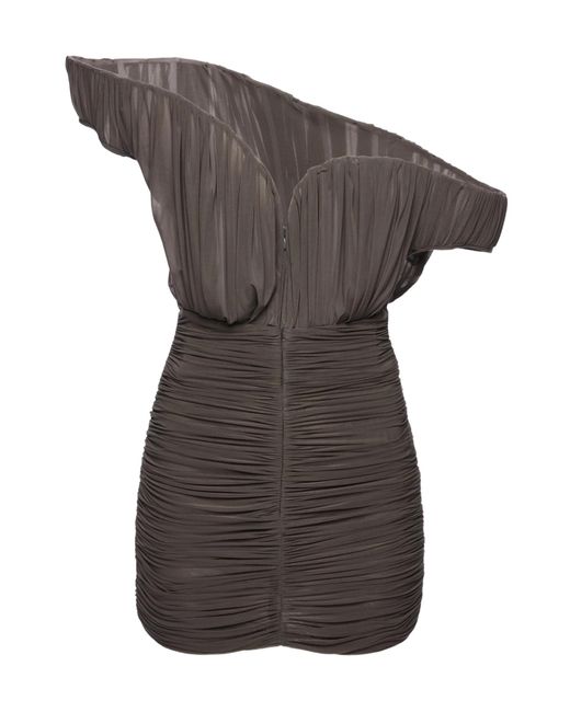 Magda Butrym Gray Asymmetrical Petal Mini Dress
