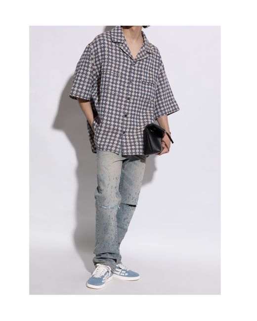 Amiri Blue Pacific Bones Low-Top Sneakers for men