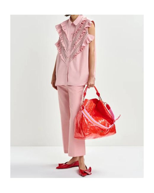 Essentiel Antwerp Pink Flared Trousers