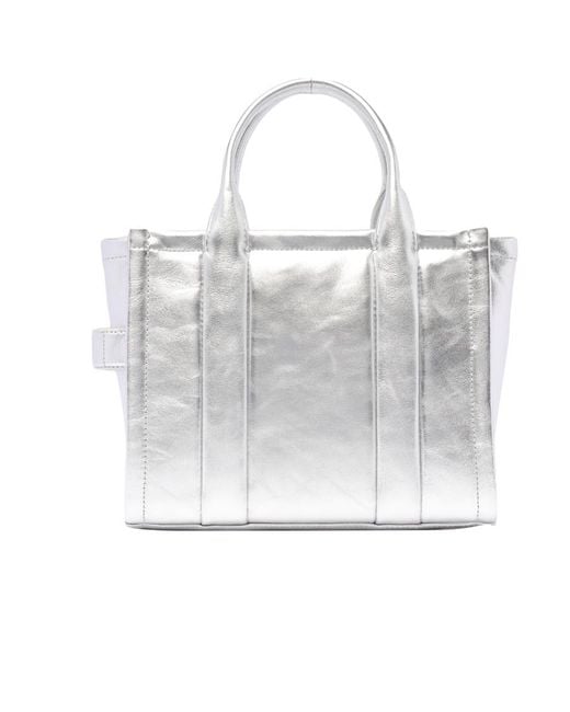 Marc Jacobs Gray The Metallic Small Tote Bag