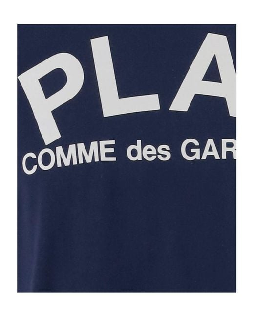 COMME DES GARÇONS PLAY Blue Comme Des Garçons Play Logo Printed T-Shirt for men