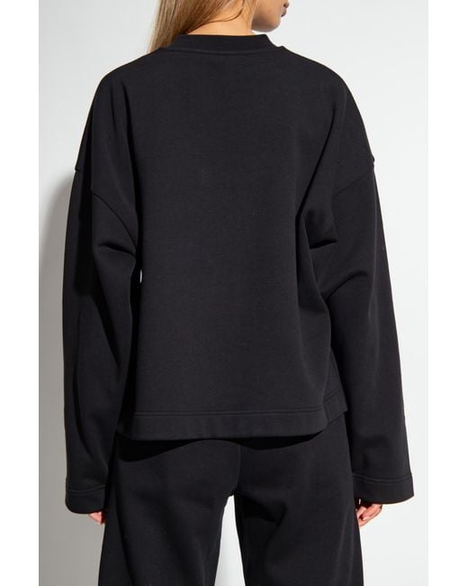 Moncler Black Logo Printed Crewneck Sweatshirt
