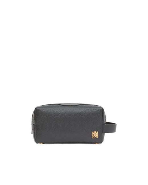 Amiri Gray Ma Quad Leather Dopp Kit for men
